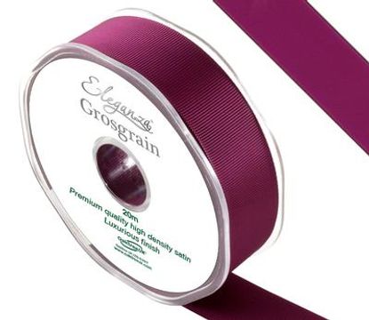 Eleganza Premium Grosgrain Ribbon 25mm x 20m Burgundy No.17 - Ribbons